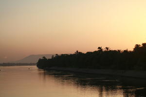 clear, dusk, East Timor, Egypt, Egypt, eye level view, river, river Nile, silhouette, sky, vegetation