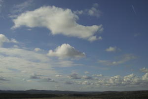 afternoon, autumn, cloud, cloudy, Cumulus, day, eye level view, landscape, natural light, open space, sky
