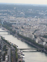 aerial view, autumn, city, cityscape, day, diffuse, diffused light, France, Ile-De-France, Paris, river