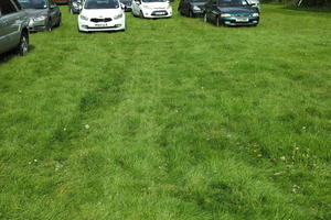 car, day, England, eye level view, grass, natural light, parking, sign, The United Kingdom, Woking