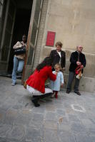child, day, eye level view, family, France, Ile-De-France, landmarks, Palace of Versailles, Paris, path, people, spring, standing, summer, woman