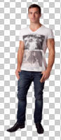 casual, caucasian, cutout, cutout men, cutout people, eye level view, indoor lighting, male, man, standing, studio lighting, summer, three-quarter, youngster