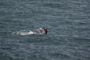 Aquitaine, Biarritz, day, elevated, France, group, people, seascape, spring, sunlight, sunny, sunshine, swimming