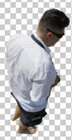 above, back, casual, caucasian, cutout, cutout men, cutout people, day, male, man, standing, summer, sunny