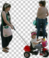 ambient light, casual, caucasian, cutout, cutout groups, cutout people, day, eye level view, family, group, summer, walking