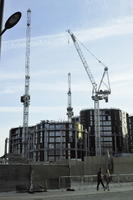 afternoon, building, building-site, cityscape, crane, England, eye level view, London, The United Kingdom