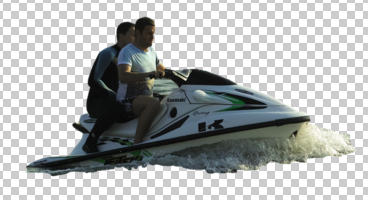 beach, caucasian, cutout, cutout couples, cutout people, day, eye level view, jet ski, people, seascape, sport, summer, water