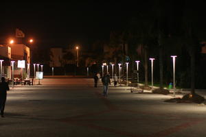 Agadir, artificial lighting, autumn, evening, eye level view, Morocco, pavement, square