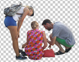 casual, cutout, cutout groups, cutout people, day, diffuse, diffused light, eye level view, group, people, sitting, summer