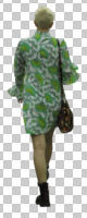 ambient light, back, casual, caucasian, cutout, cutout people, cutout women, day, eye level view, walking, woman