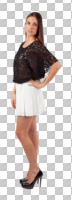 casual, caucasian, cutout, cutout people, cutout women, eye level view, female, indoor lighting, side, standing, studio lighting, summer, woman, youngster