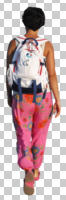 back, casual, caucasian, cutout, cutout people, cutout women, day, eye level view, female, summer, sunny, walking, woman
