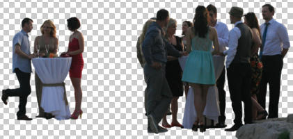 casual, cutout, cutout groups, cutout people, day, diffuse, diffused light, eye level view, group, people, smart, standing, summer