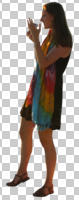 casual, caucasian, cutout, cutout people, cutout women, day, eye level view, female, side, standing, summer, sunny, woman