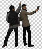 ambient light, asian, casual, cutout, cutout groups, cutout people, day, eye level view, group, man, natural light, people, standing, winter