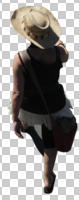 above, back, casual, cutout, cutout people, cutout women, day, female, summer, sunny, walking, woman