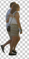 casual, caucasian, couple, cutout, cutout couples, cutout people, day, diffuse, diffused light, eye level view, side, summer, walking