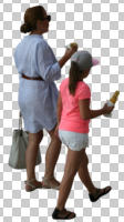 back, casual, caucasian, couple, cutout, cutout couples, cutout people, day, diffuse, diffused light, eye level view, mother and child, summer, walking