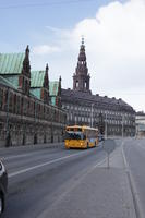 building, bus, Copenhagen , day, Denmark, eye level view, Kobenhavn, street, sunny, winter