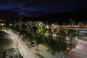 artificial lighting, Bilbao, cityscape, elevated, night, Pais Vasco, road, Spain, vegetation