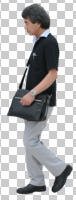 ambient light, asian, casual, cutout, cutout men, cutout people, day, eye level view, man, natural light, side, walking