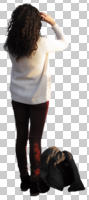 back, casual, caucasian, cutout, cutout people, cutout women, day, eye level view, spring, standing, summer, sunny, woman