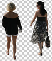 back, casual, caucasian, cutout, cutout people, cutout women, day, eye level view, natural light, summer, walking, woman
