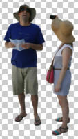 casual, couple, cutout, cutout couples, cutout people, day, eye level view, front, natural light, standing