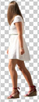 casual, caucasian, cutout, cutout people, cutout women, day, eye level view, side, summer, sunny, walking, woman