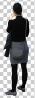 ambient light, back, casual, cutout, cutout people, cutout women, day, eye level view, female, natural light, standing