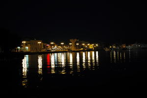 artificial lighting, autumn, Croatia, evening, eye level view, harbour, night, reflected, seascape, Sibensko-Kninska, Vodice